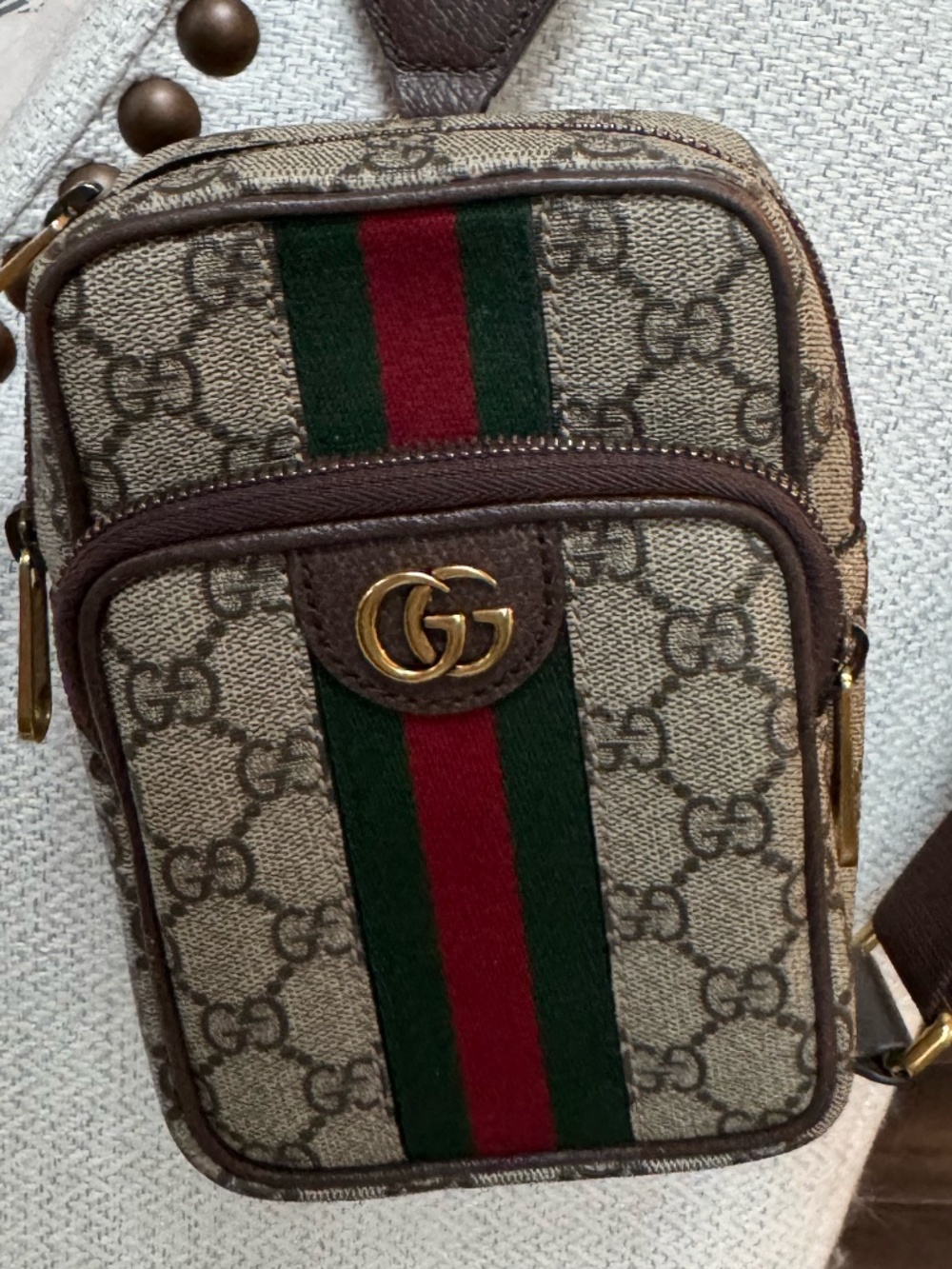 Authentic Gucci Ophidia GG Supreme Mini Messenger Crossbody Bag 598127